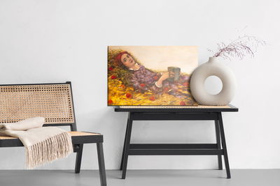 Ljuddämpande tavla - A woman among the poppies