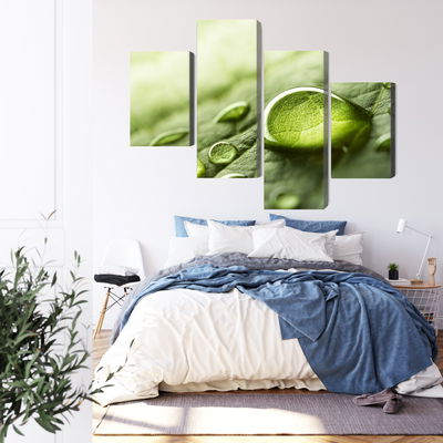 Ljuddämpande tavla - Water drops on a leaf