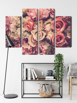 Ljuddämpande tavla - Delicate colorful 3d flowers