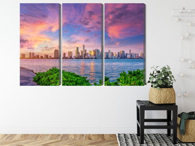 Ljuddämpande tavla - Panorama of miami during