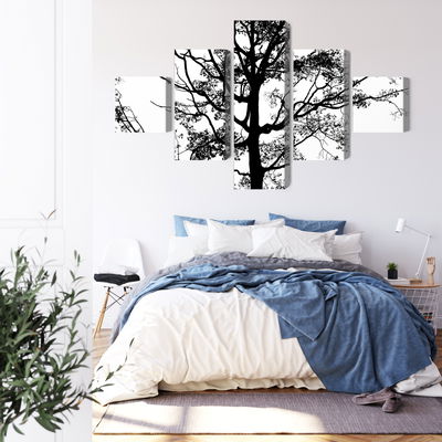 Ljuddämpande tavla - Black tree on a white