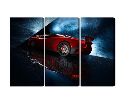 Ljuddämpande tavla - Sports car on an abstract