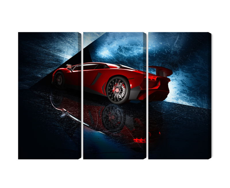 Ljuddämpande tavla - Sports car on an abstract