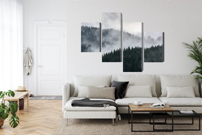 Ljuddämpande tavla - Misty 3d forest landscape