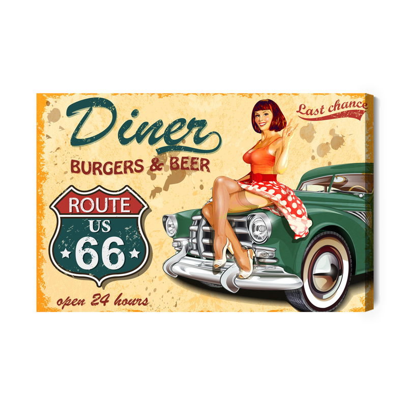 Ljuddämpande tavla - Woman on the hood