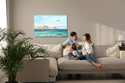 Ljuddämpande tavla - Sea and lighthouse