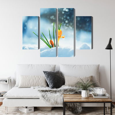 Ljuddämpande tavla - Yellow crocuses breaking