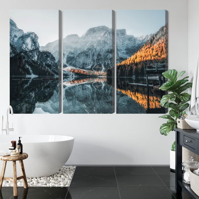 Ljuddämpande tavla - Italian lake braies 3d