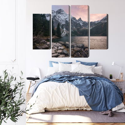 Ljuddämpande tavla - Lake and forest