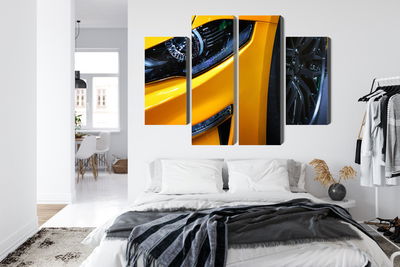 Ljuddämpande tavla - Front of a yellow sports car
