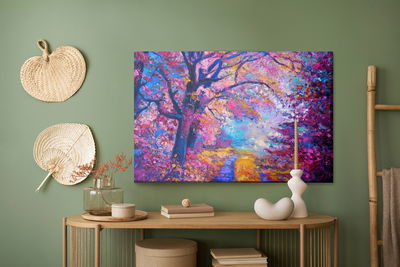 Ljuddämpande tavla - A path in a colorful forest