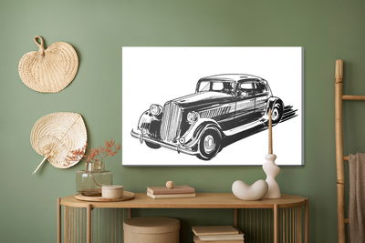 Ljuddämpande tavla - Sketched car