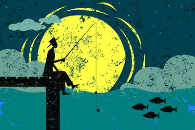 Ljuddämpande tavla - Night fishing