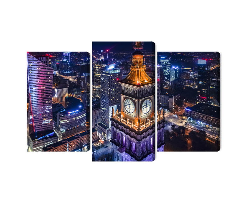 Ljuddämpande tavla - Warsaw panorama at night