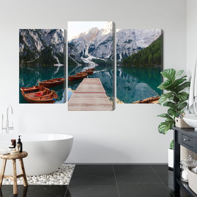 Ljuddämpande tavla - Lake braies in Italy