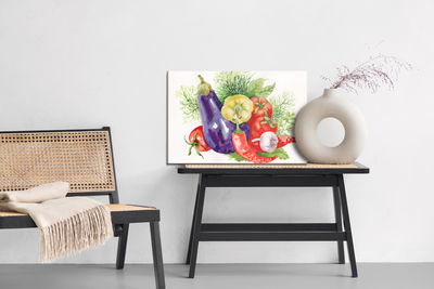 Ljuddämpande tavla - Vegetables painted