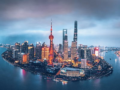 Ljuddämpande tavla - Shanghai panorama at night