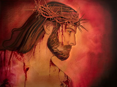 Ljuddämpande tavla - Jesus crucified