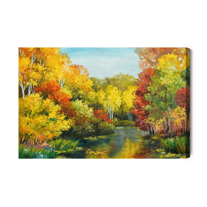 Ljuddämpande tavla - Forest in autumn colors