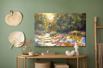 Ljuddämpande tavla - Trees and autumn flowers