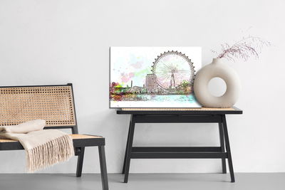 Ljuddämpande tavla - London eye painted