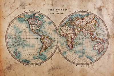 Ljuddämpande tavla - Old world map in retro style