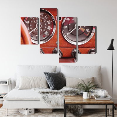 Ljuddämpande tavla - Counters in a retro car