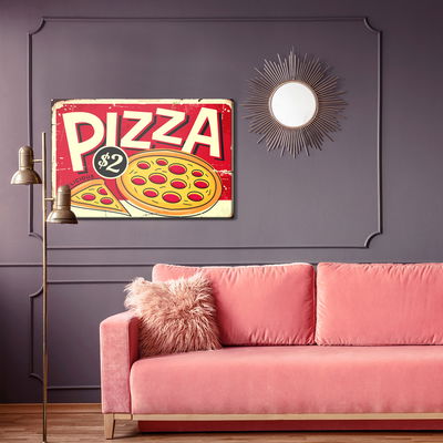 Ljuddämpande tavla - Pizza and retro lettering