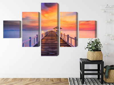 Ljuddämpande tavla - Sunset over the pier