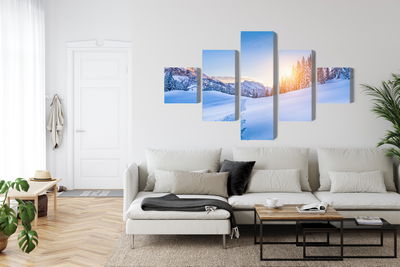 Ljuddämpande tavla - The alps at winter time 3d