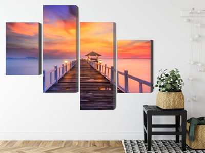 Ljuddämpande tavla - Sunset over the pier