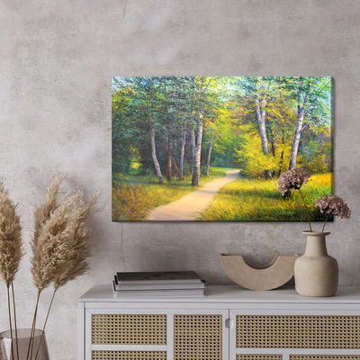 Ljuddämpande tavla - Path in a birch forest