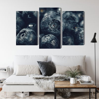 Ljuddämpande tavla - Blueberries close up 3d