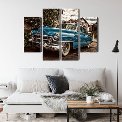 Ljuddämpande tavla - A blue cadillac eldorado