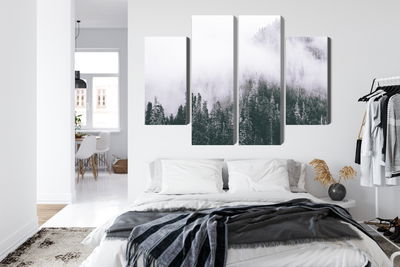 Ljuddämpande tavla - A forest shrouded in fog