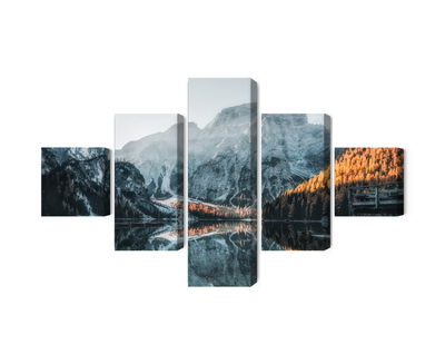 Ljuddämpande tavla - Italian lake braies 3d