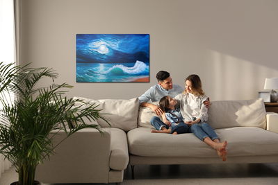 Ljuddämpande tavla - Sea at night