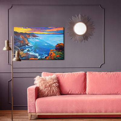 Ljuddämpande tavla - Sea and cliffs