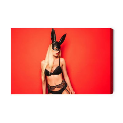 Ljuddämpande tavla - Woman in bunny costume