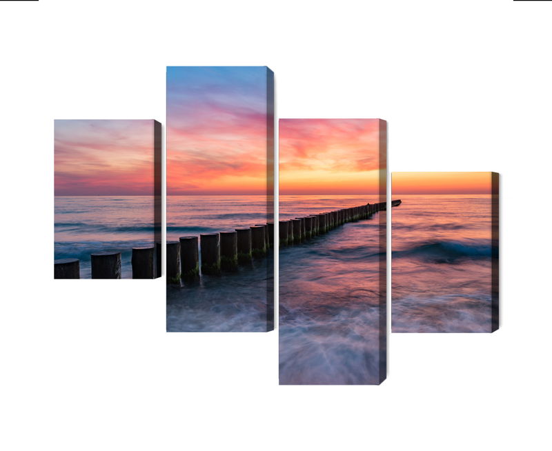 Ljuddämpande tavla - The baltic sea with wooden