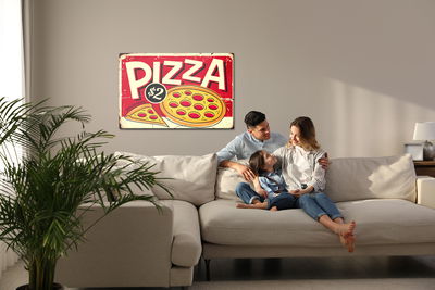 Ljuddämpande tavla - Pizza and retro lettering