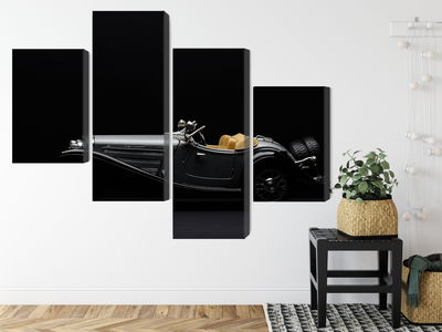 Ljuddämpande tavla - Historic car on dark tees