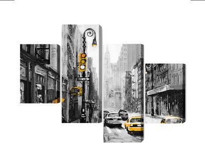 Ljuddämpande tavla - American city street view