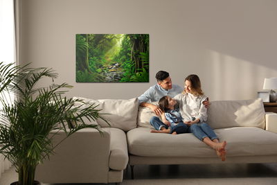 Ljuddämpande tavla - 3d rainforest