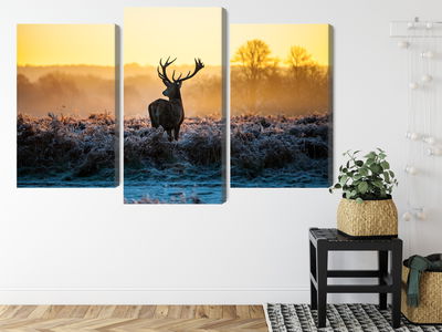 Ljuddämpande tavla - Deer in the rut in 3d