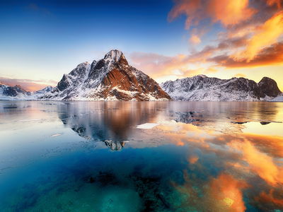 Ljuddämpande tavla - Sunrise over the norwegian