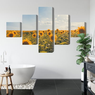 Ljuddämpande tavla - Sunflower field on a summer