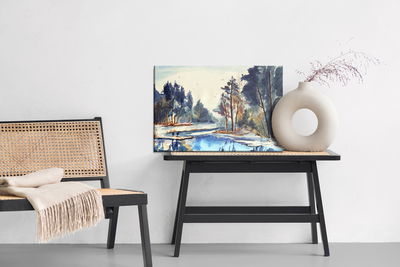 Ljuddämpande tavla - A winter landscape as if