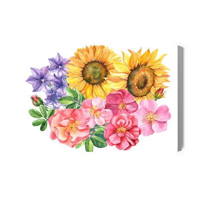 Ljuddämpande tavla - Flower composition painted