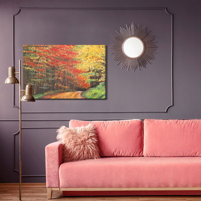 Ljuddämpande tavla - Path in the autumn forest